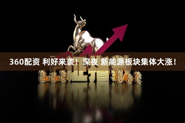 360配资 利好来袭！深夜 新能源板块集体大涨！