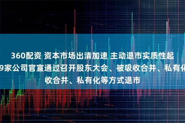 360配资 资本市场出清加速 主动退市实质性起步 年内已有9家公司官宣通过召开股东大会、被吸收合并、私有化等方式退市